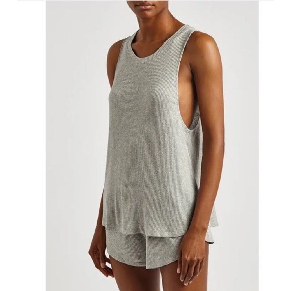 Eberjey Elon Ribbed Jersey Pajama Top Grey Sz M NWOT NEW $81